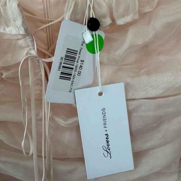 NWT Lovers + Friends Pink Ruched Sheath Dress with Bishop Sleeves Size XS - Picture 1 of 11